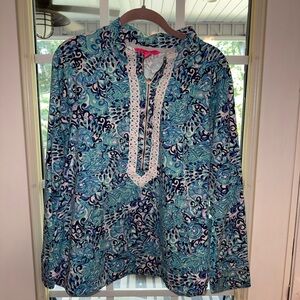 Lilly Pulitzer Blue Patterned Popover